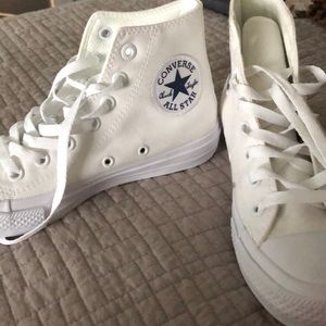 Converse white high tops